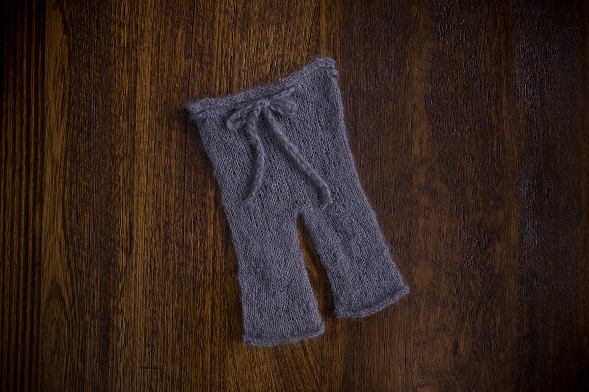 1014b Classic Knit Long Pants Dark Grey (newborn) - Little Love Boxes