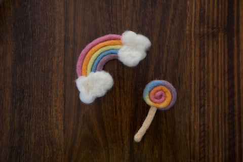 1019b Rainbow with clouds and Lollipop (Newborn Photography Prop) - Little Love Boxes