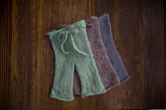 1014 Classic Knit Long Pants Green (newborn) - Little Love Boxes