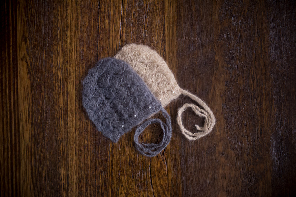 1018 Lace Knit Bonnets (newborn) - Little Love Boxes