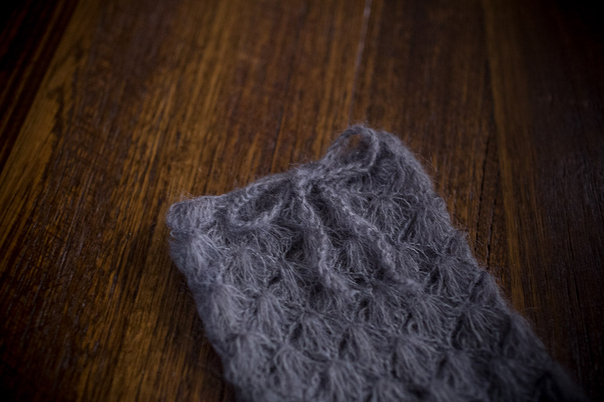 1012 Lace Knit Long Pants Dark Grey (newborn) - Little Love Boxes