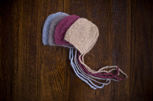 1016 Audrey Knit Bonnets (newborn) - Little Love Boxes