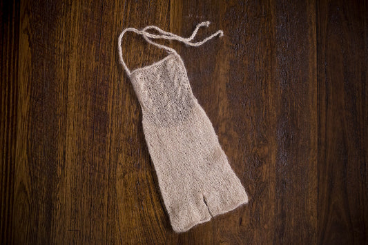 1008 Audrey Knit Romper Beige (newborn) - Little Love Boxes