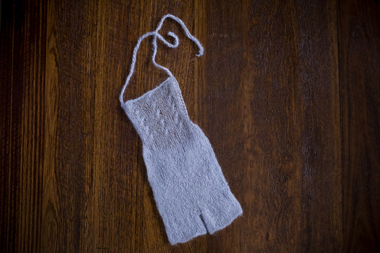 1008c Audrey Knit Romper Light Blue (newborn) - Little Love Boxes