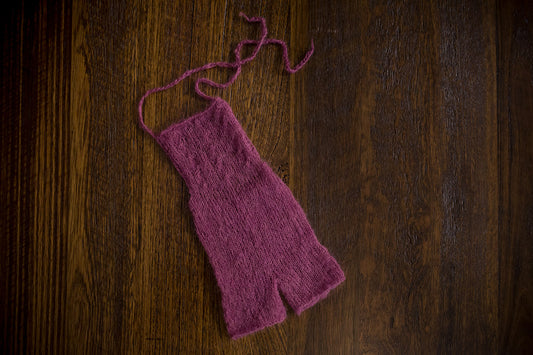 1008a Audrey Knit Romper Magenta (newborn) - Little Love Boxes