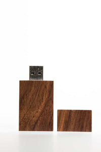 0002 Rectangle Wooden USB (Dark) - Little Love Boxes