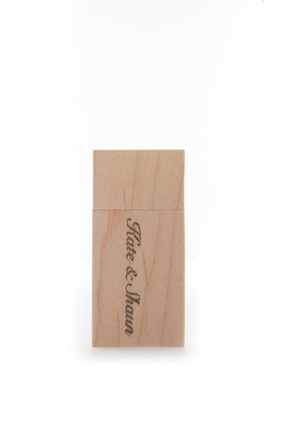 0001 Rectangle Wooden USB (Light) - Little Love Boxes