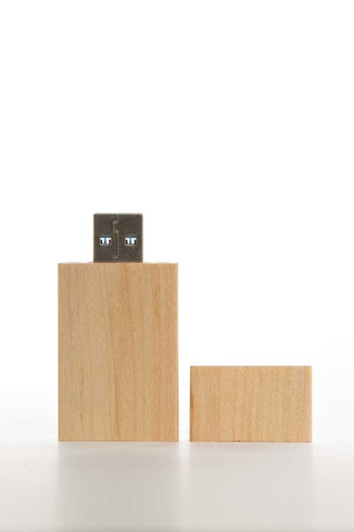 0001 Rectangle Wooden USB (Light) - Little Love Boxes